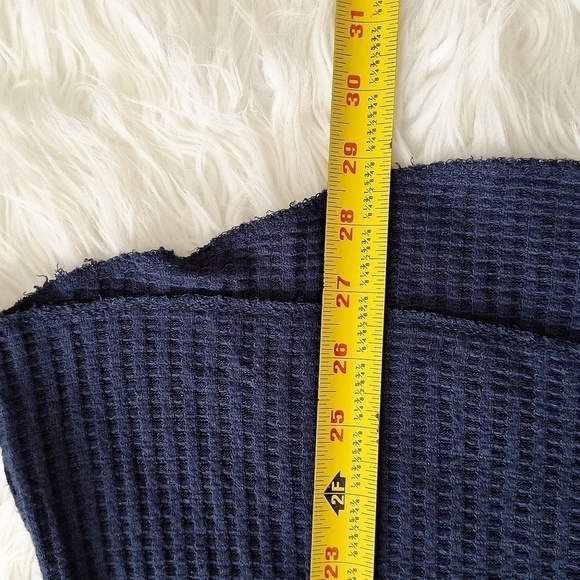 Chaser Dark Blue Cutout Waffle Knit Tee - Picture 12 of 13